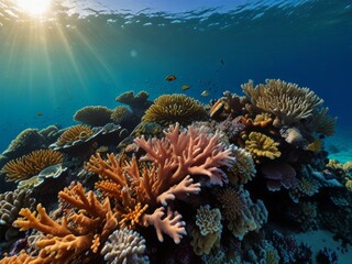 Naklejka na ściany i meble Great Barrier Reef Magic: World's Largest Coral Reef System, Underwater Wonderland of Color