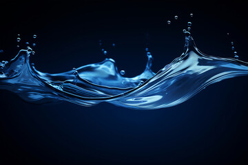 Fluid Dance of Water Drops on Deep Blue