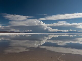 Salar de Uyuni Spectacle: World's Largest Salt Flat Reflects Endless Sky, Bolivian Natural Wonder