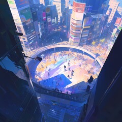 Experience the bustling heart of Tokyo's Shibuya Crossing, reimagined for the digital age. A symphony of neon lights and pulsing energy captures the essence of city life in a high-tech future.