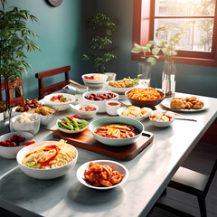 table setting at restaurant