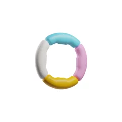 Keuken spatwand met foto 3D ring pet toy vector icon, dog or cat cute multicolor plastic or rubber toy, render circle with massage bulge surface © sabelskaya