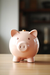 photograph of a very careful piggy bank сreated with Generative Ai