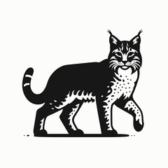 Obraz premium bobcat silhouette vector illustration White Background