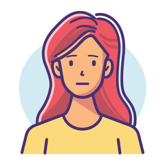 Fototapeta premium Casual style woman avatar icon UI design flat vector illustration