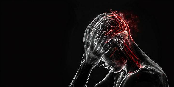 Tension Headache: The Mild to Moderate Head Pain - Visualize a person with highlighted head showing muscle tension, experiencing mild to moderate head pain