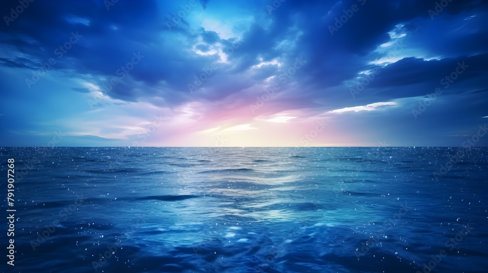 Aufkleber set sail towards serenity under a blue sea sky, where a color gradient rough abstract background gle