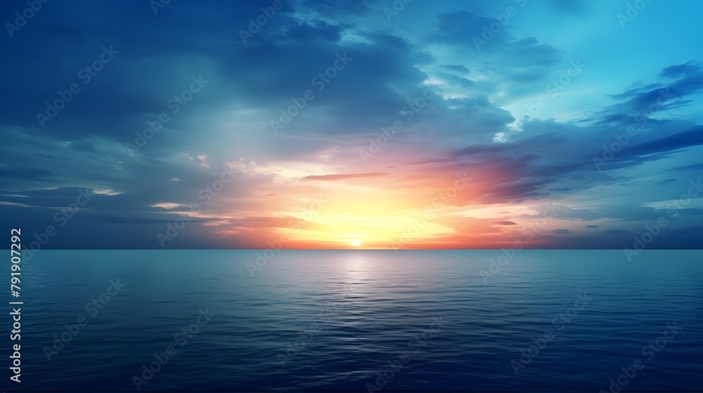 Poster set sail towards serenity under a blue sea sky, where a color gradient rough abstract background gle
