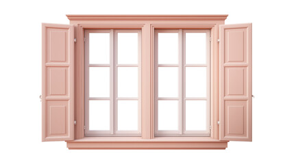 Open window frame isolated on transparent background, cut out, PNG, clipping path