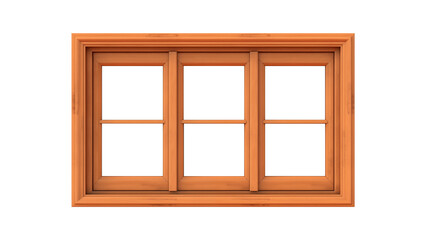 wooden window isolated on transparent background, cut out, PNG, clipping path