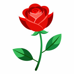 A Red rose vector art illustration (1)