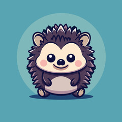 Cute hedgehog cartoon animal character illustration vector design