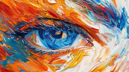 Artist paints vibrant canvases, expressing creativity and emotion with every brushstroke with virtual reality sunglass - obrazy, fototapety, plakaty