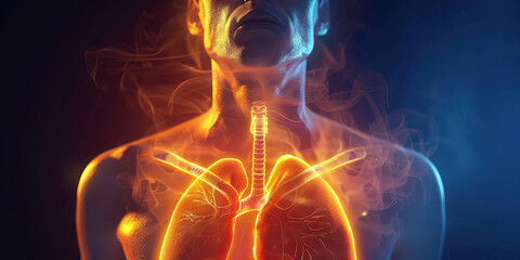 Pleurisy: The Chest Pain and Difficulty Breathing - Picture a person with highlighted pleura showing inflammation, experiencing chest pain and difficulty breathing