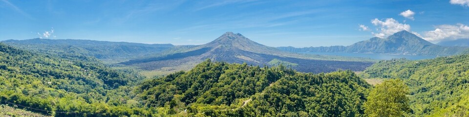 Panorama of Batur volcano in Bali, Indonesia