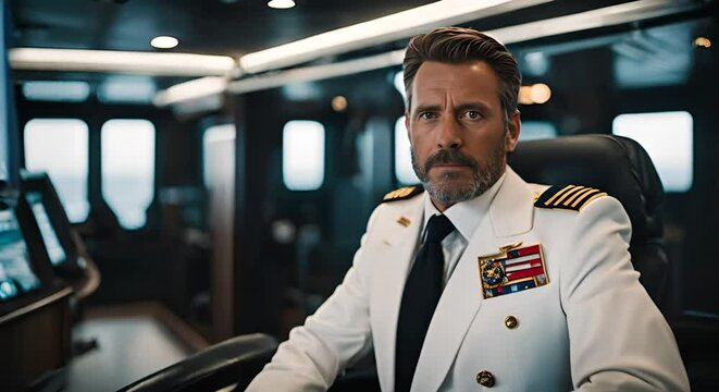 Captain of a ship sailing through the sea.