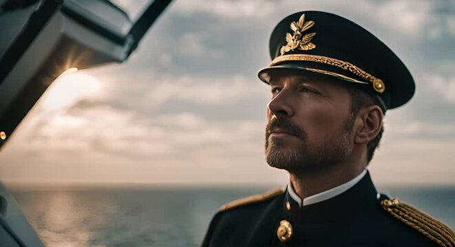 Captain of a ship sailing through the sea.