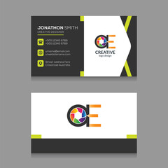 Elegant Photography Business Card AE logo Design with Modern Elements