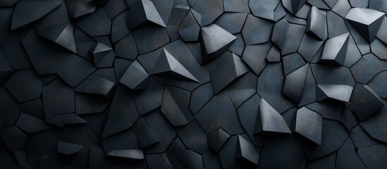 Dark blue background with geometric shapes, abstract textured backdrop design, wallpaper, banner