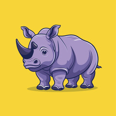 Obraz premium Cute rhino cartoon animal mascot vector illustration