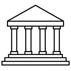 Fototapeta premium Central bank building icon vector illustration.