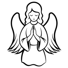 angel isolated on black logo icon vector 