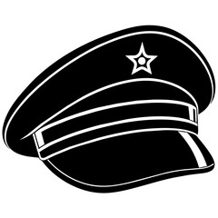 Fototapeta premium Iconic Military Cap Style on white background