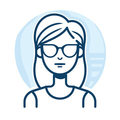 Casual style woman avatar icon UI design flat vector illustration