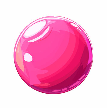 ilustraci&oacute;n esfera rosa sobre fondo blanco