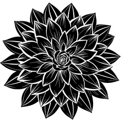 black and white flower logo icon vector illustration