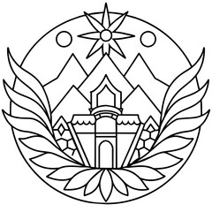 A coat of arms LOGO ICON vector illustration.