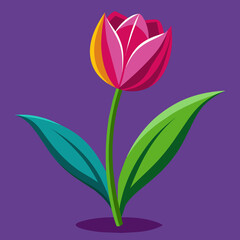 A pink and white tulips logo icon vector illustration.