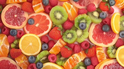 Mixed fruit background close up