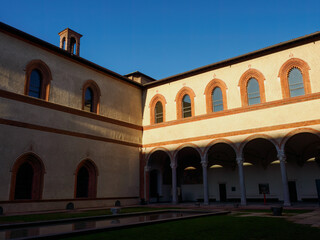 The medieval castle known as Castello Sforzesco in Milan, Italy - 791923497