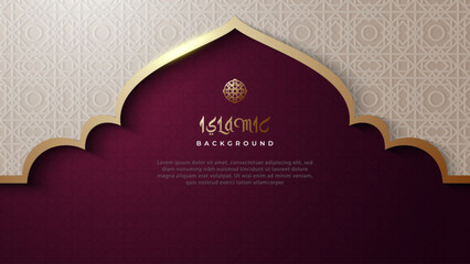 Purple islamic background with gold luxury