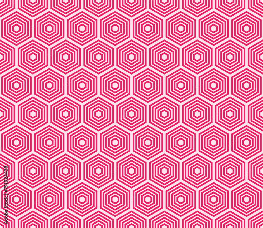 Poster hexagon background design. pink color on matching background. hexagon stacked mosaic background. hex