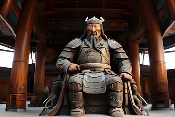 The worlds largest statue of  Genghis Khan ,statue of a warrior