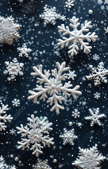 isolated white silver snowflakes cluster square on-AI generated image 