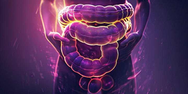 Diverticulitis: The Abdominal Pain and Fever - Imagine a person with highlighted colon showing inflammation, experiencing abdominal pain and fever, illustrating the symptoms of diverticulitis