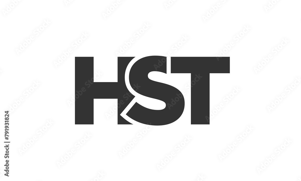 Poster hst logo design template with strong and modern bold text. initial based vector logotype featuring s