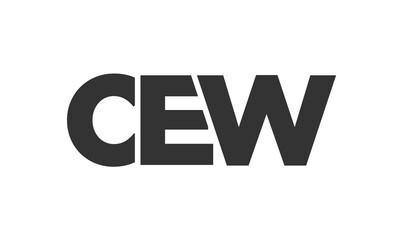 CEW logo design template with strong and modern bold text. Initial based vector logotype featuring simple and minimal typography. Trendy company identity.