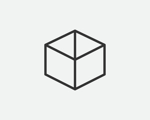 Delivery packaging vector icon. Cargo cardboard box icons. Carton package sign from line geometric shapes.
