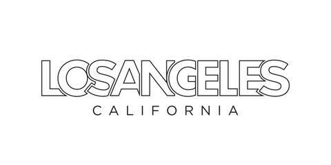 Los Angeles, California, USA typography slogan design. America logo with graphic city lettering for print and web.