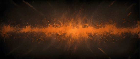 The fiery orange streaks create a dynamic abstract design on a black background, denoting power and motion - obrazy, fototapety, plakaty
