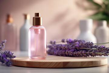 Obraz na płótnie Canvas Dropper glass Bottle Mock-Up. Body treatment and spa. Natural beauty products. Blank bottle