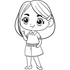 little girl who encourages outline