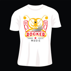 a white t-shirt with a message rock music
