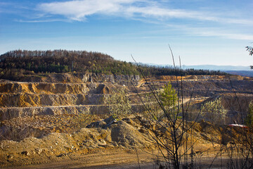 Autumn landscape with a view of the dolomite mine