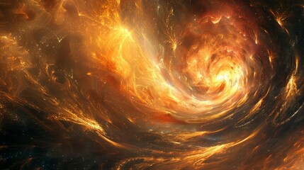A digital painting of a fiery, swirling vortex.