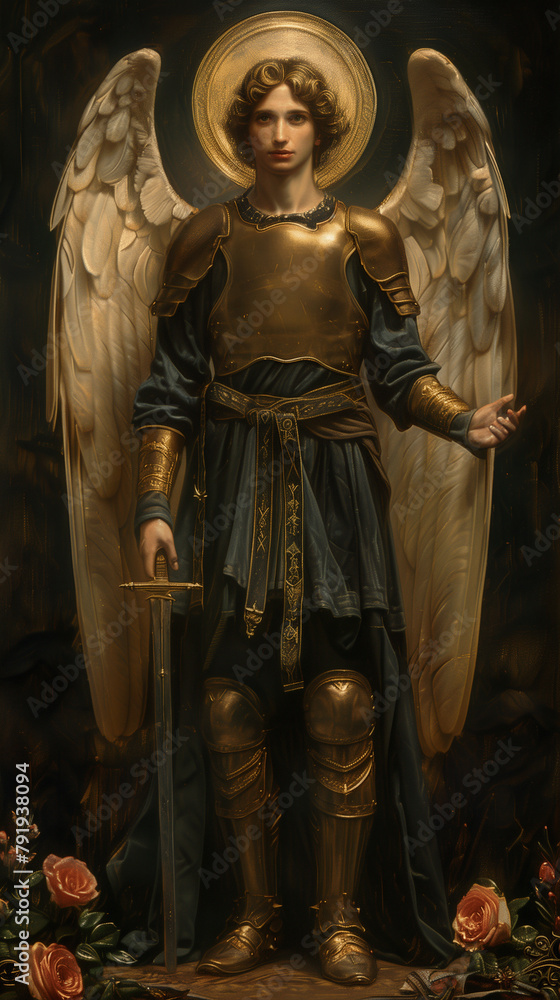 Poster archangel st michael, digital illustration